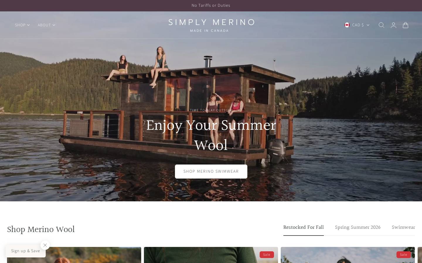 simplymerino.com homepage screenshot