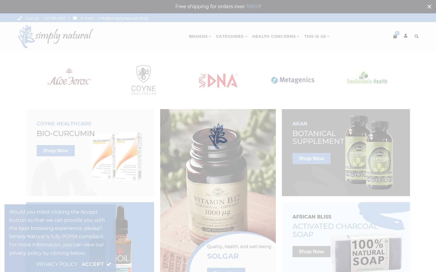 simplynatural.shop homepage screenshot