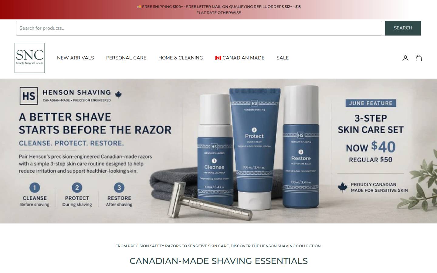 simplynaturalcanada.ca homepage screenshot