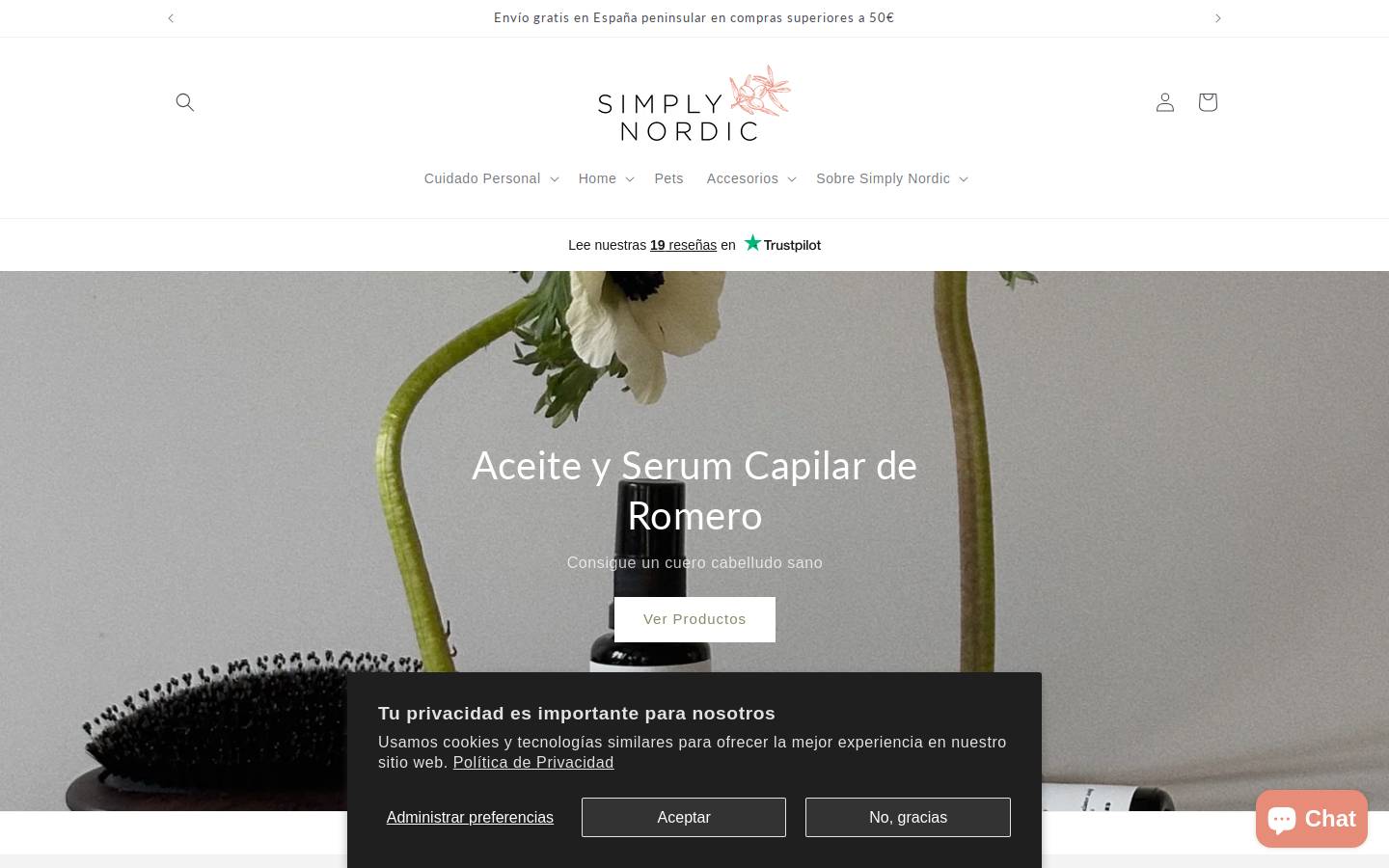 Simply Nordic homepage screenshot