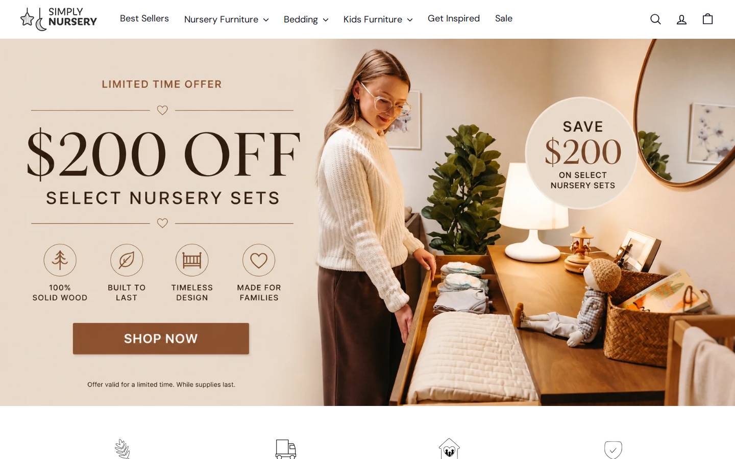 simplynursery.com homepage screenshot