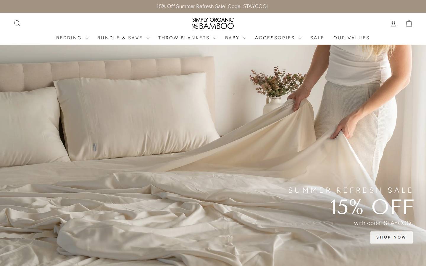 simplyorganicbamboo.com homepage screenshot