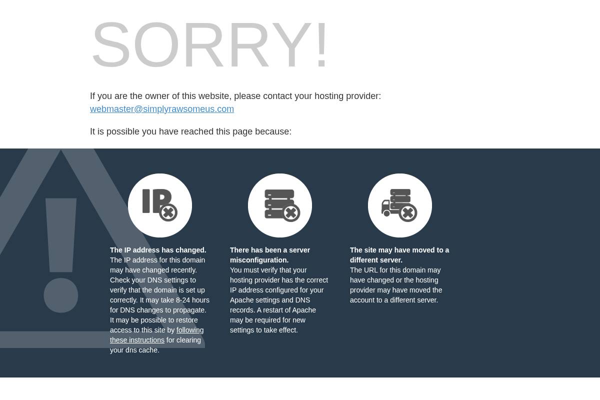 simplyrawsomeus.com homepage screenshot