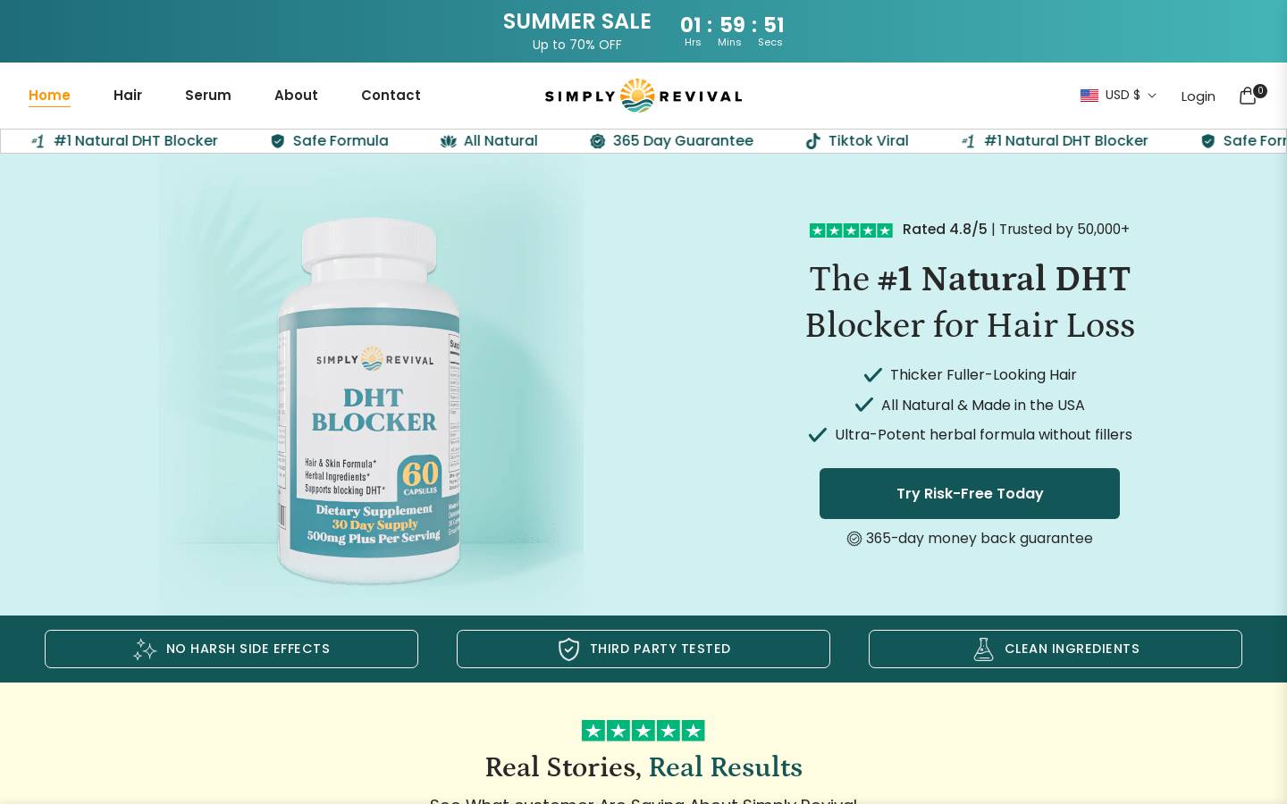 simplyrevival.com homepage screenshot