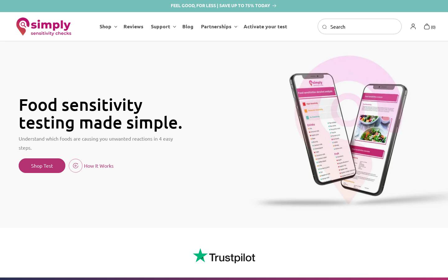 Simply Sensitivity Checks homepage screenshot