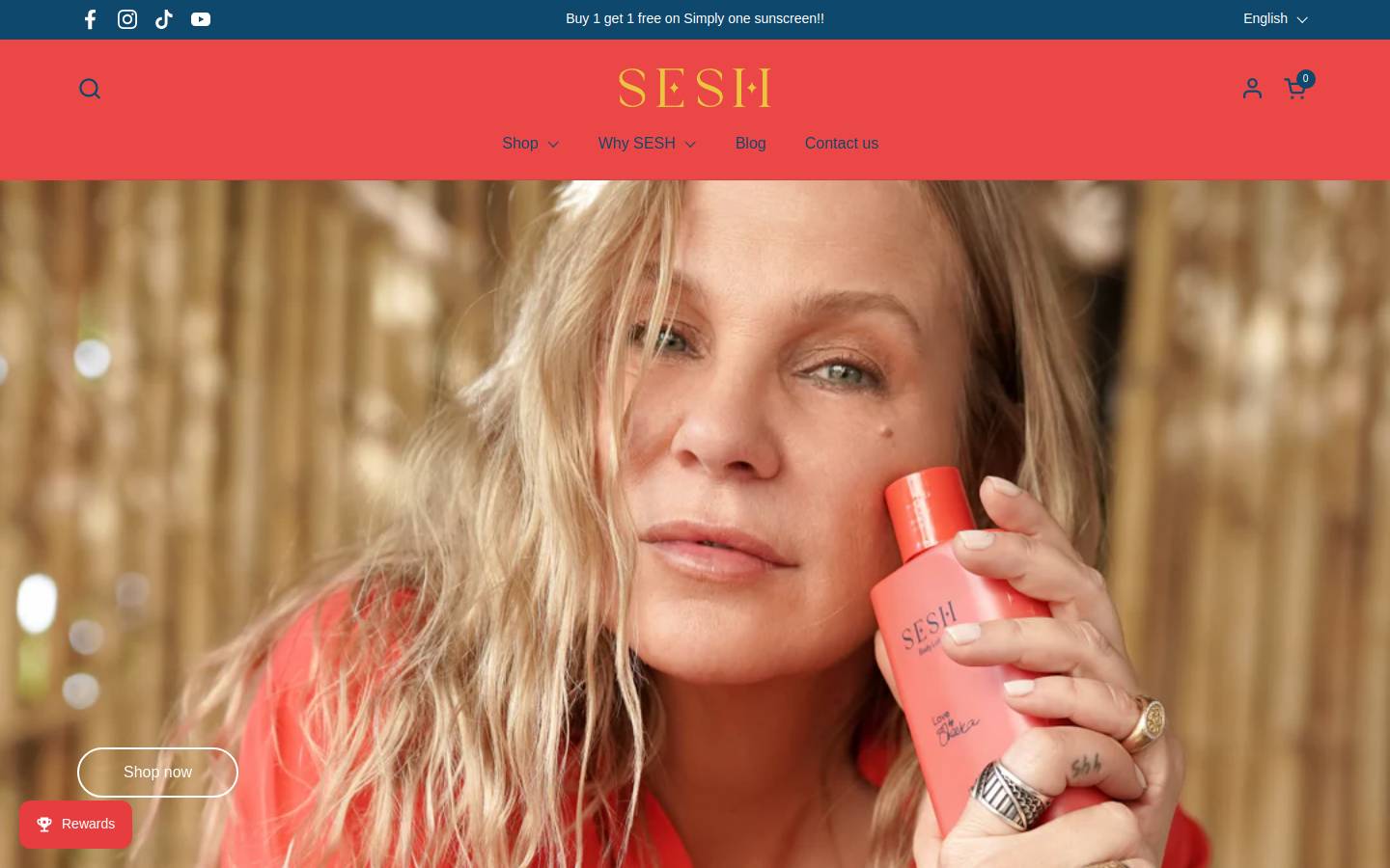 simplysesh.com homepage screenshot