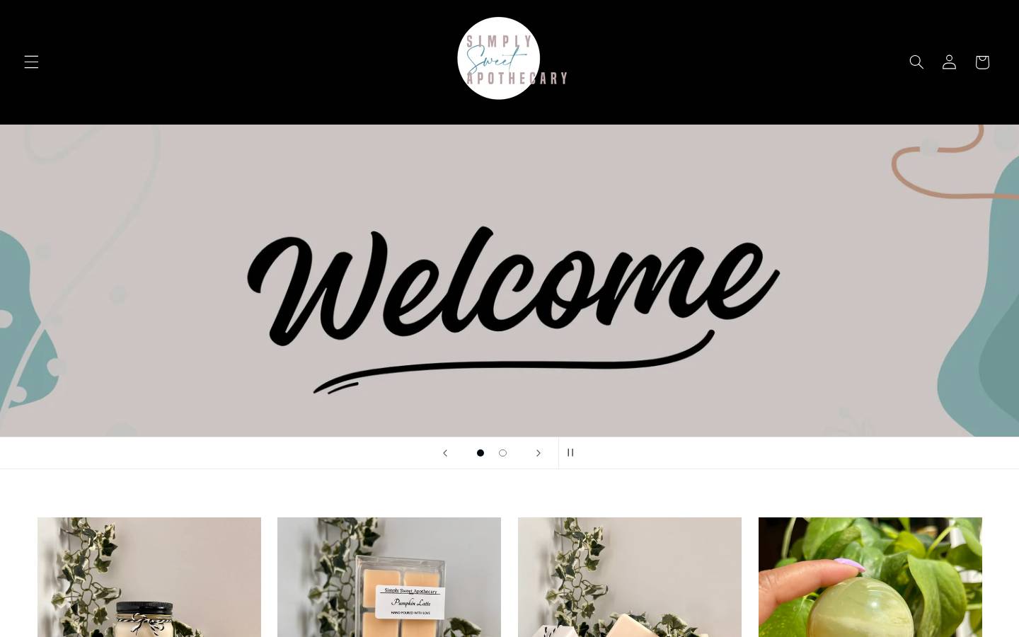 simplysweetapothecary.com homepage screenshot
