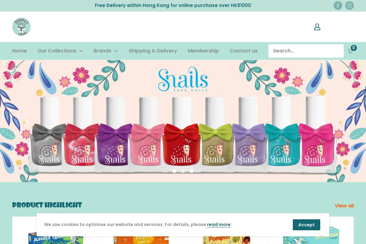 Simply Toys HK homepage screenshot