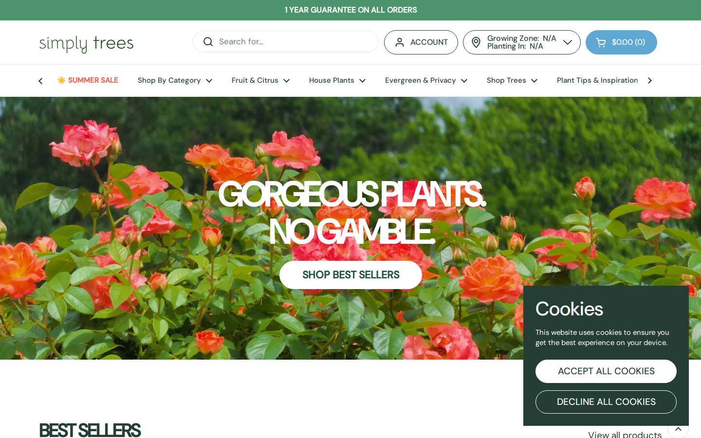 Simplytrees homepage screenshot