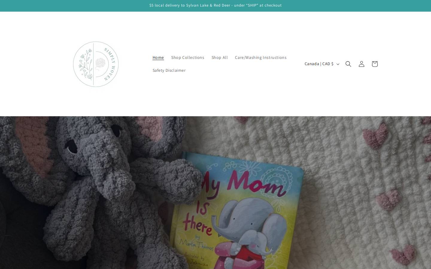 simplywoven.ca homepage screenshot