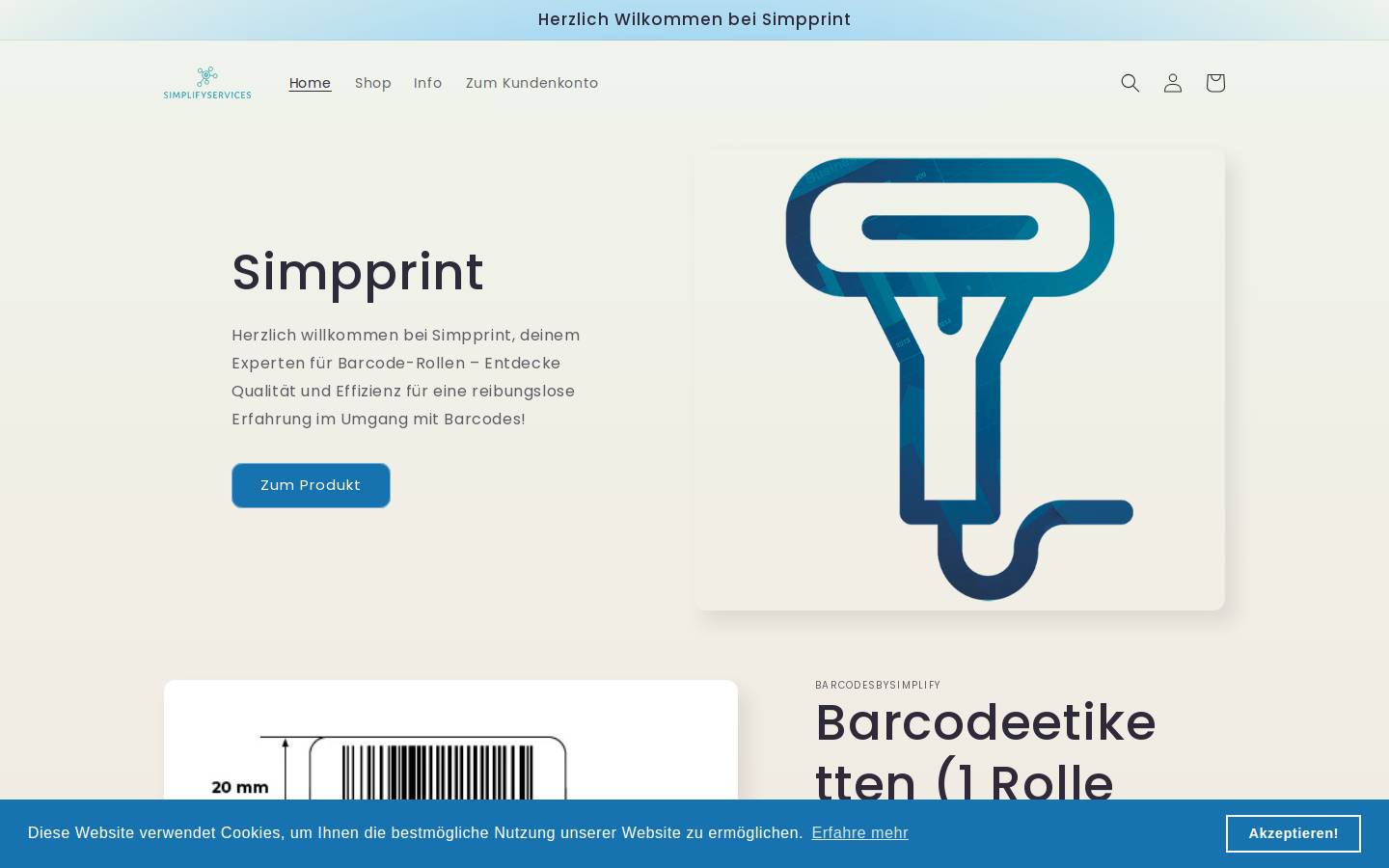 simpprint.de homepage screenshot