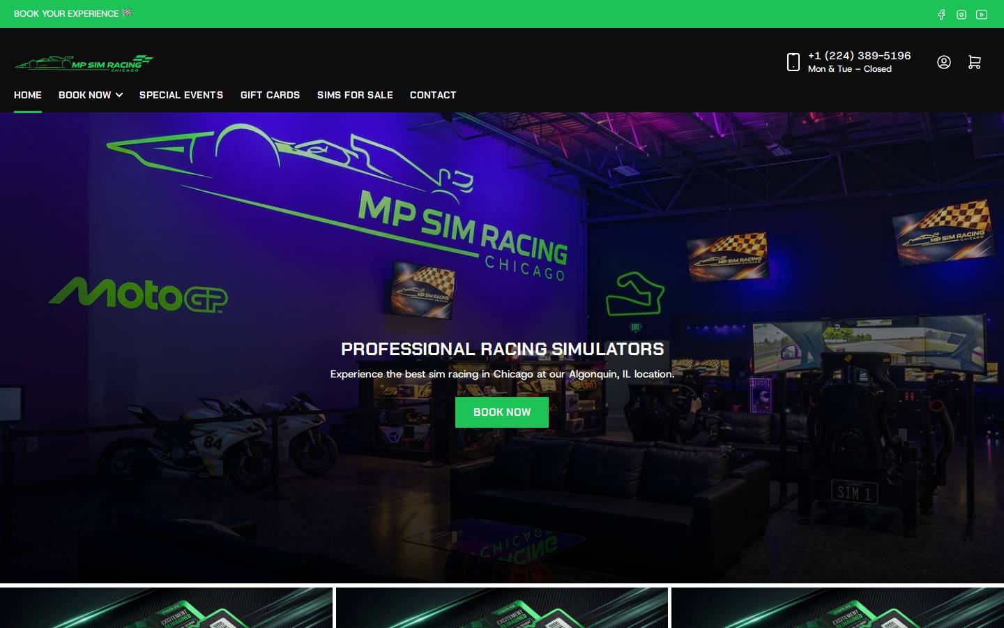 simracingchicago.com homepage screenshot