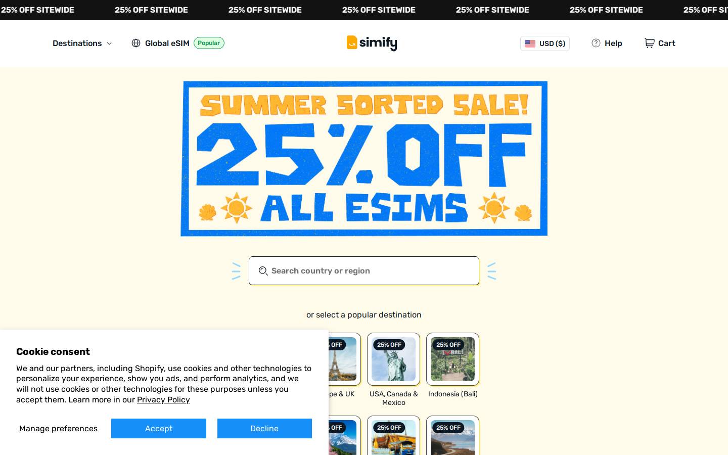 simsdirect.net homepage screenshot