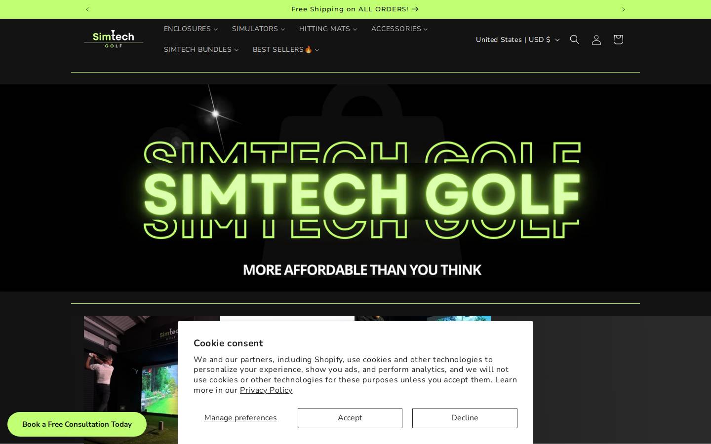 simtechgolf.com homepage screenshot