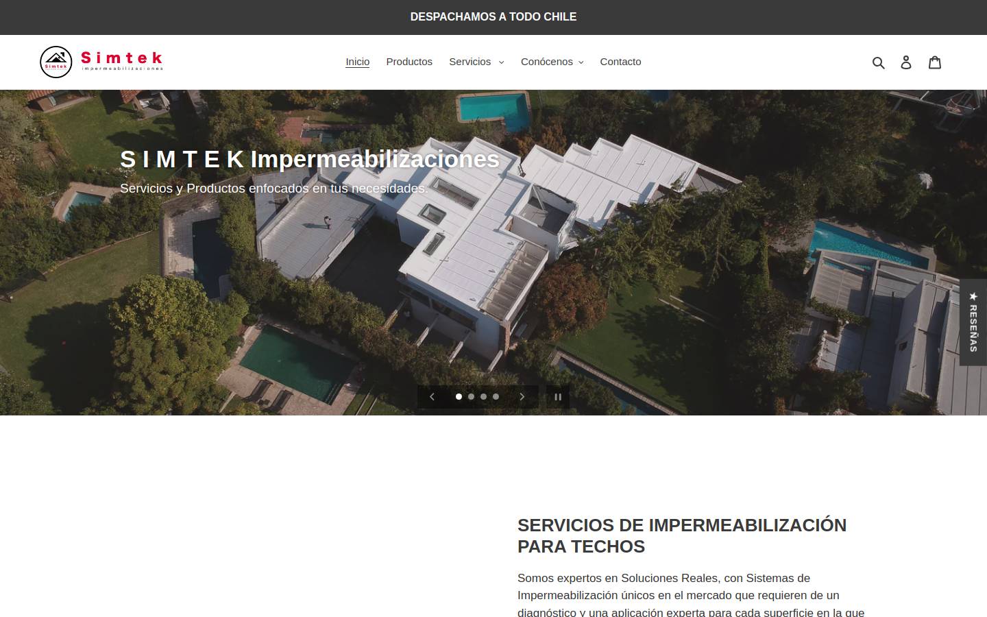 simtek.cl homepage screenshot