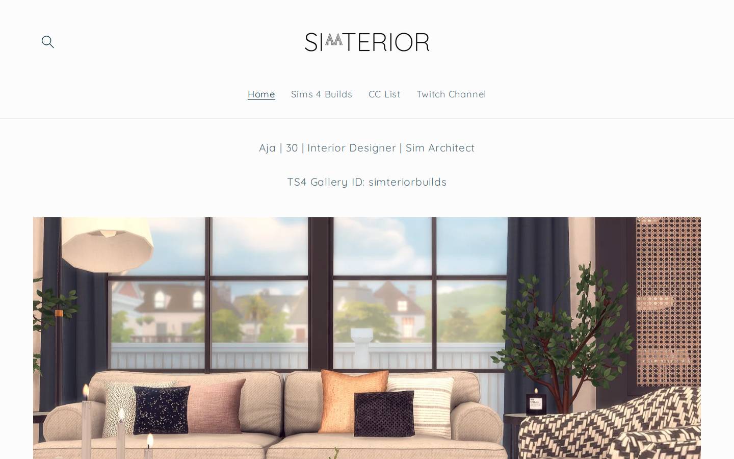 simterior.com homepage screenshot