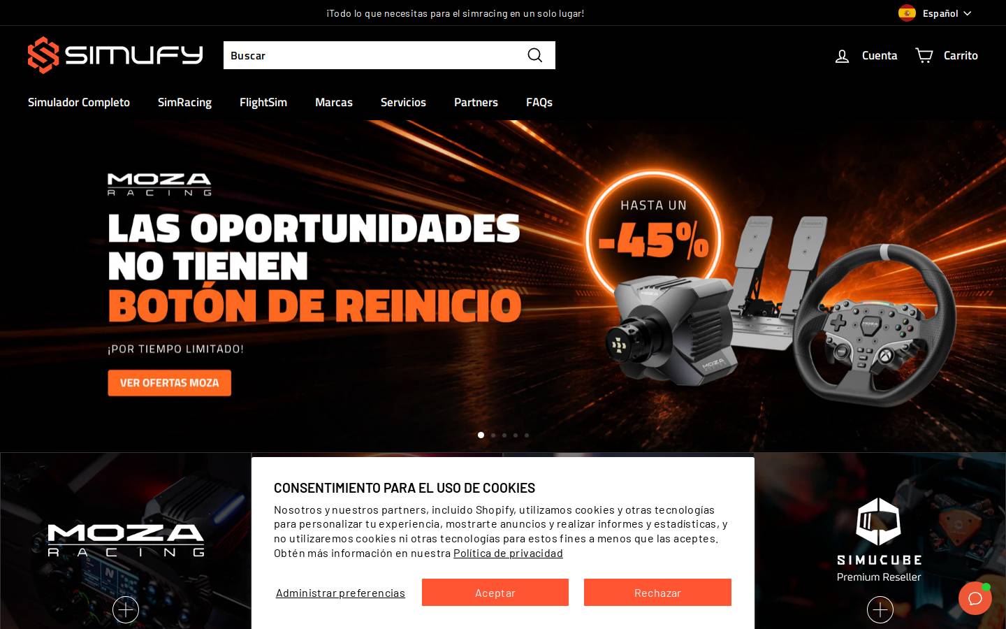 Simufy homepage screenshot