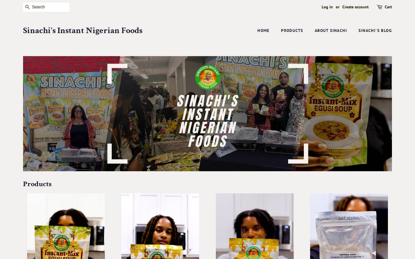 sinachisinstantnigerianfoods.com homepage screenshot