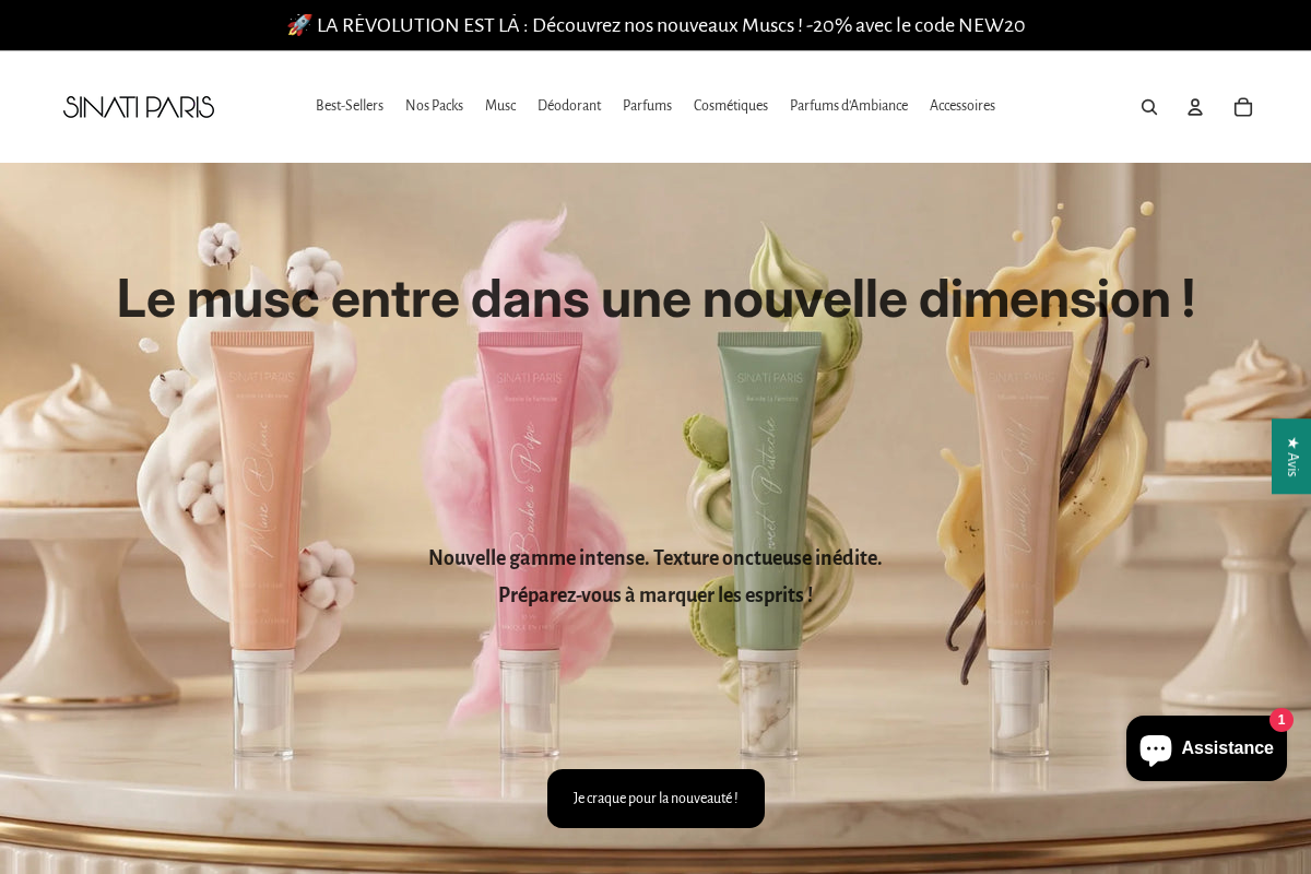 Sinati Paris homepage screenshot