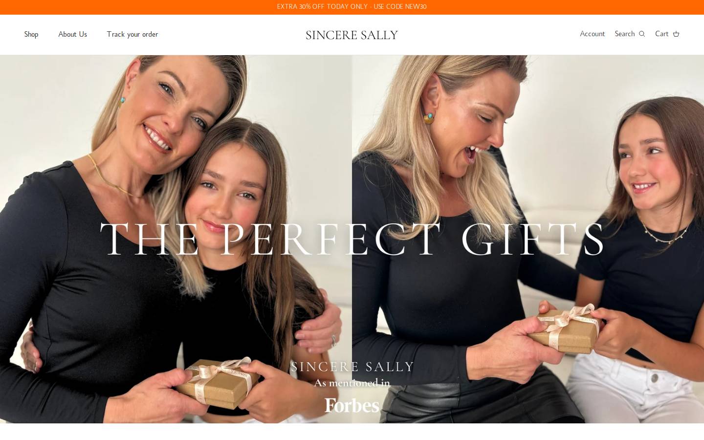 Sincere Sally homepage screenshot