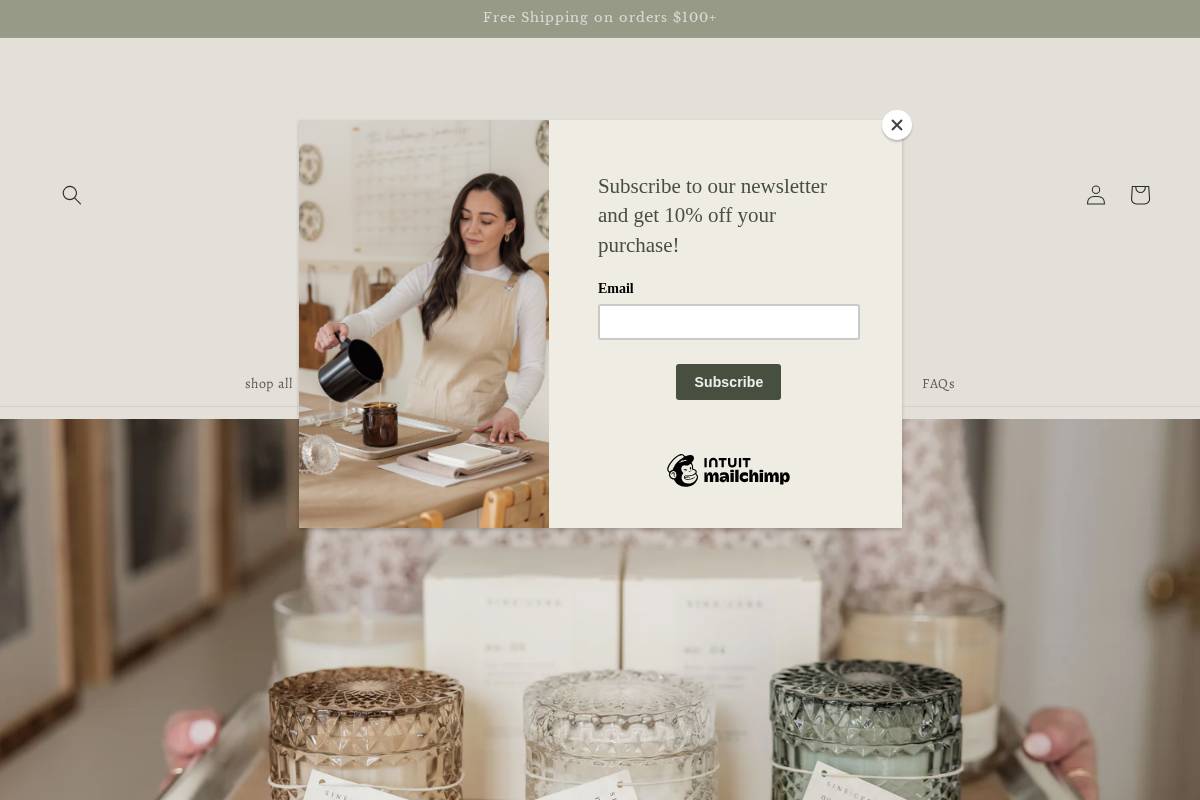 sinecerasupply.com homepage screenshot