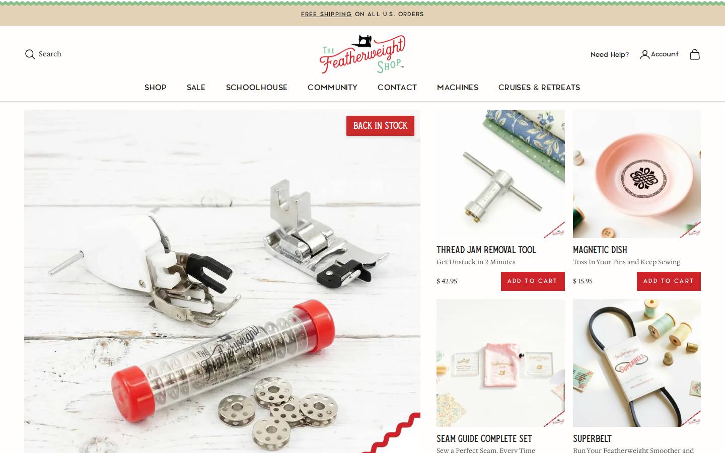 singer-featherweight.com homepage screenshot