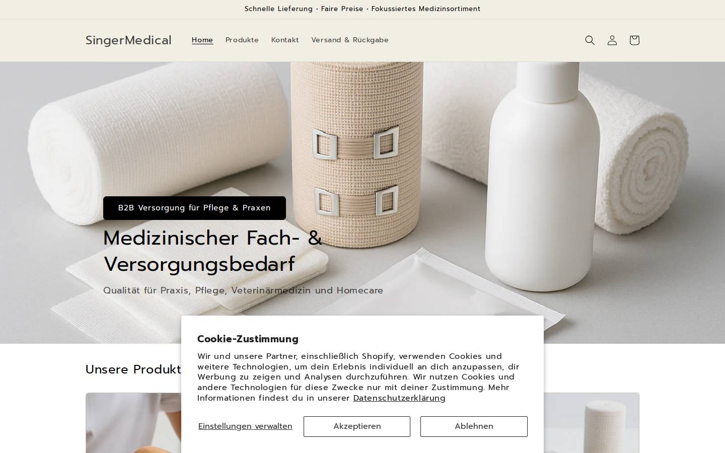 singermedical.de homepage screenshot