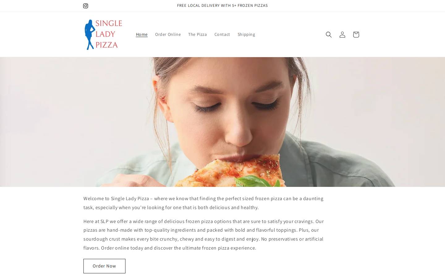 singleladypizza.com homepage screenshot