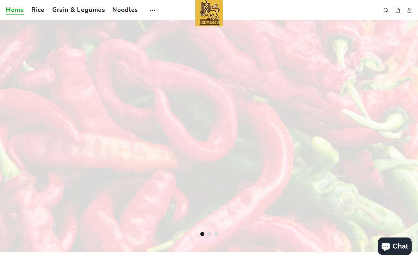 sinhafoods.com homepage screenshot
