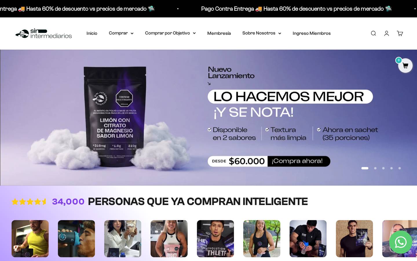 sinintermediarios.co homepage screenshot
