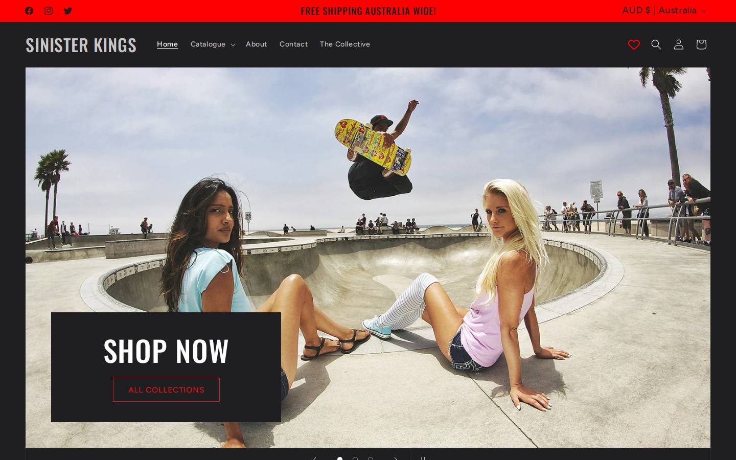 sinisterkings.com.au homepage screenshot