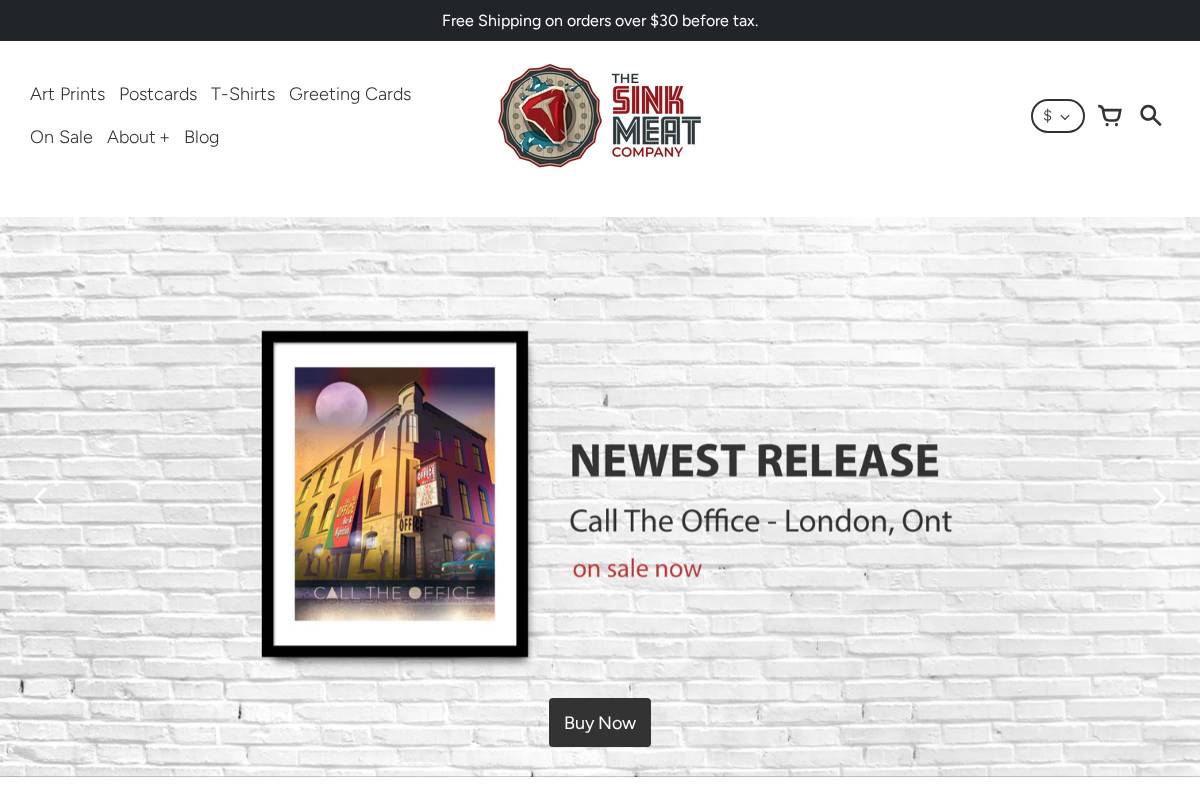 sinkmeat.com homepage screenshot