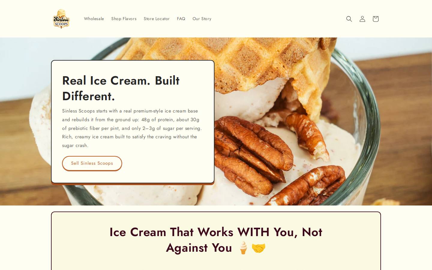 sinlessscoops.com homepage screenshot