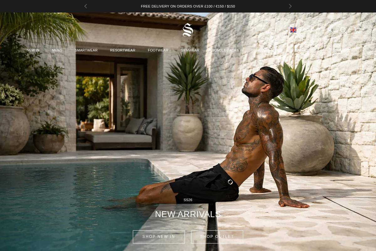 sinnersattire.com homepage screenshot