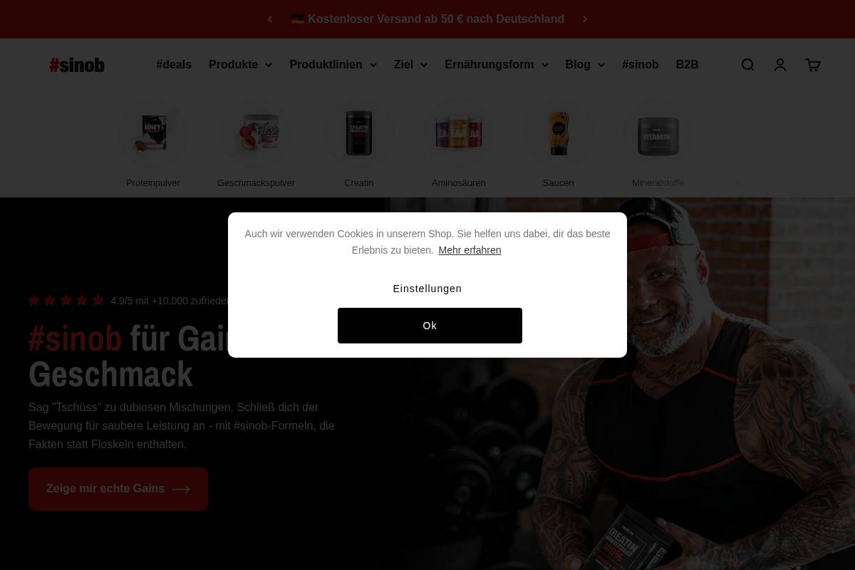 sinob.de homepage screenshot