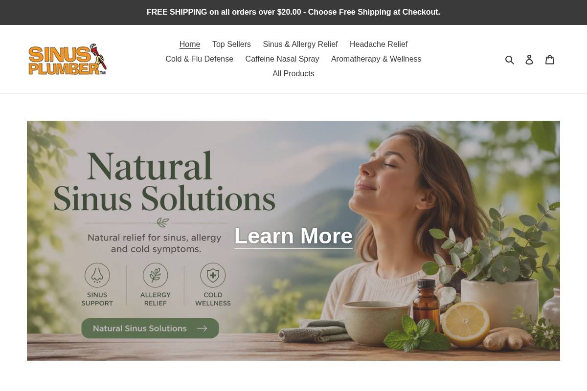 sinusplumber.com homepage screenshot