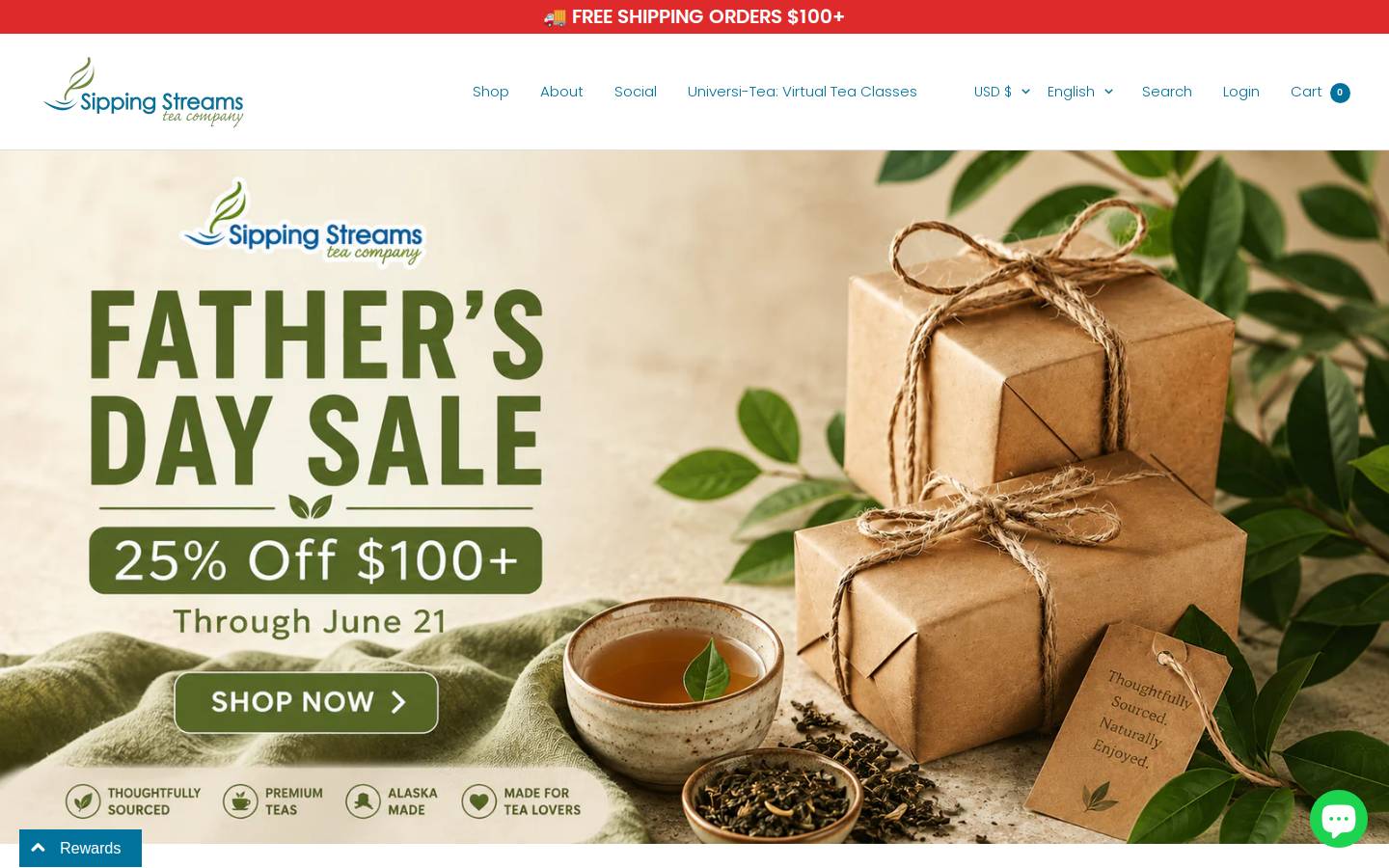 sippingstreams.com homepage screenshot