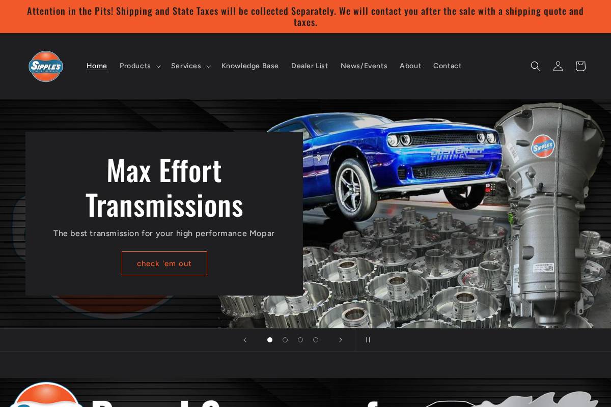 sipplespeed.com homepage screenshot