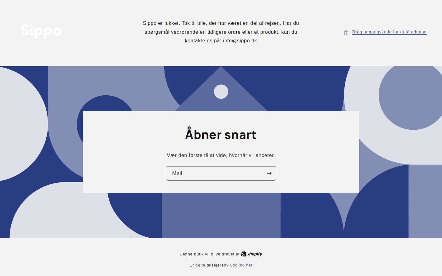 Sippo homepage screenshot