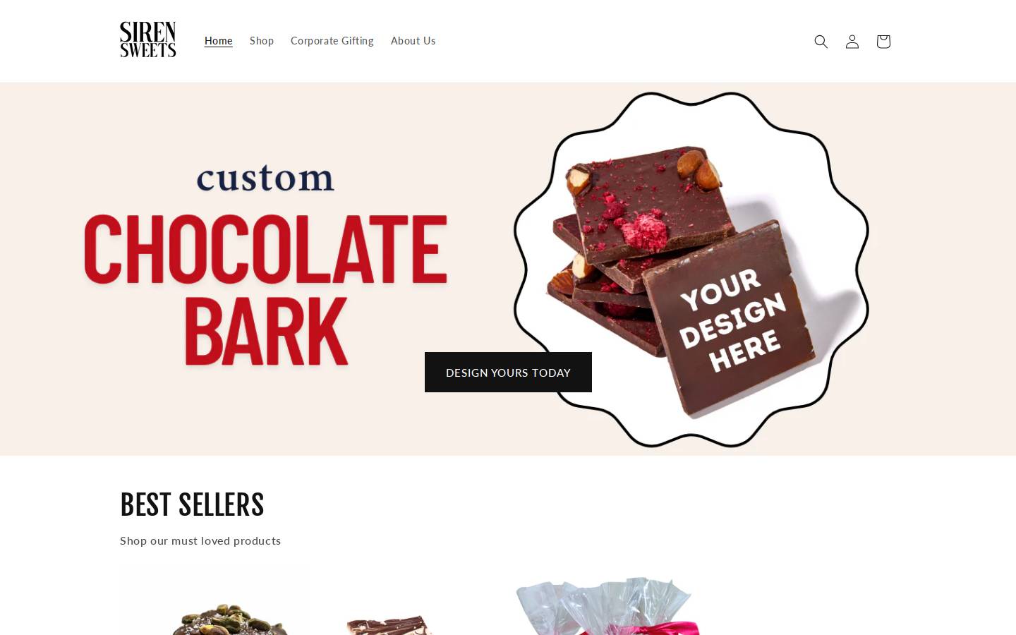 siren-sweets.com homepage screenshot