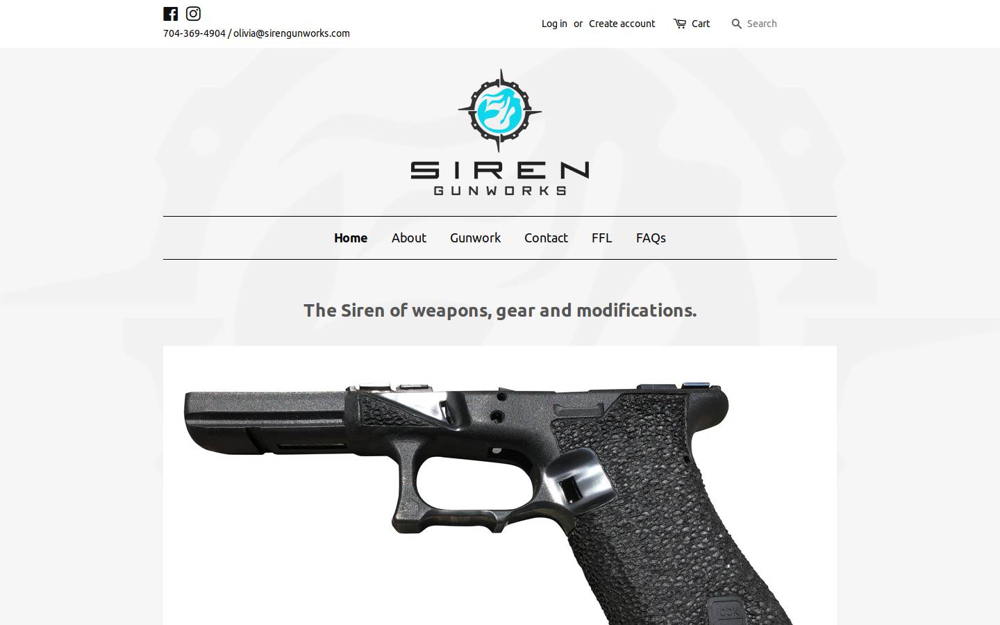 sirengunworks.com homepage screenshot