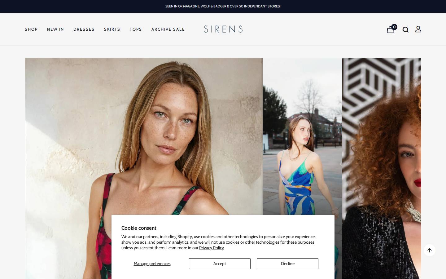 sirenslondon.com homepage screenshot