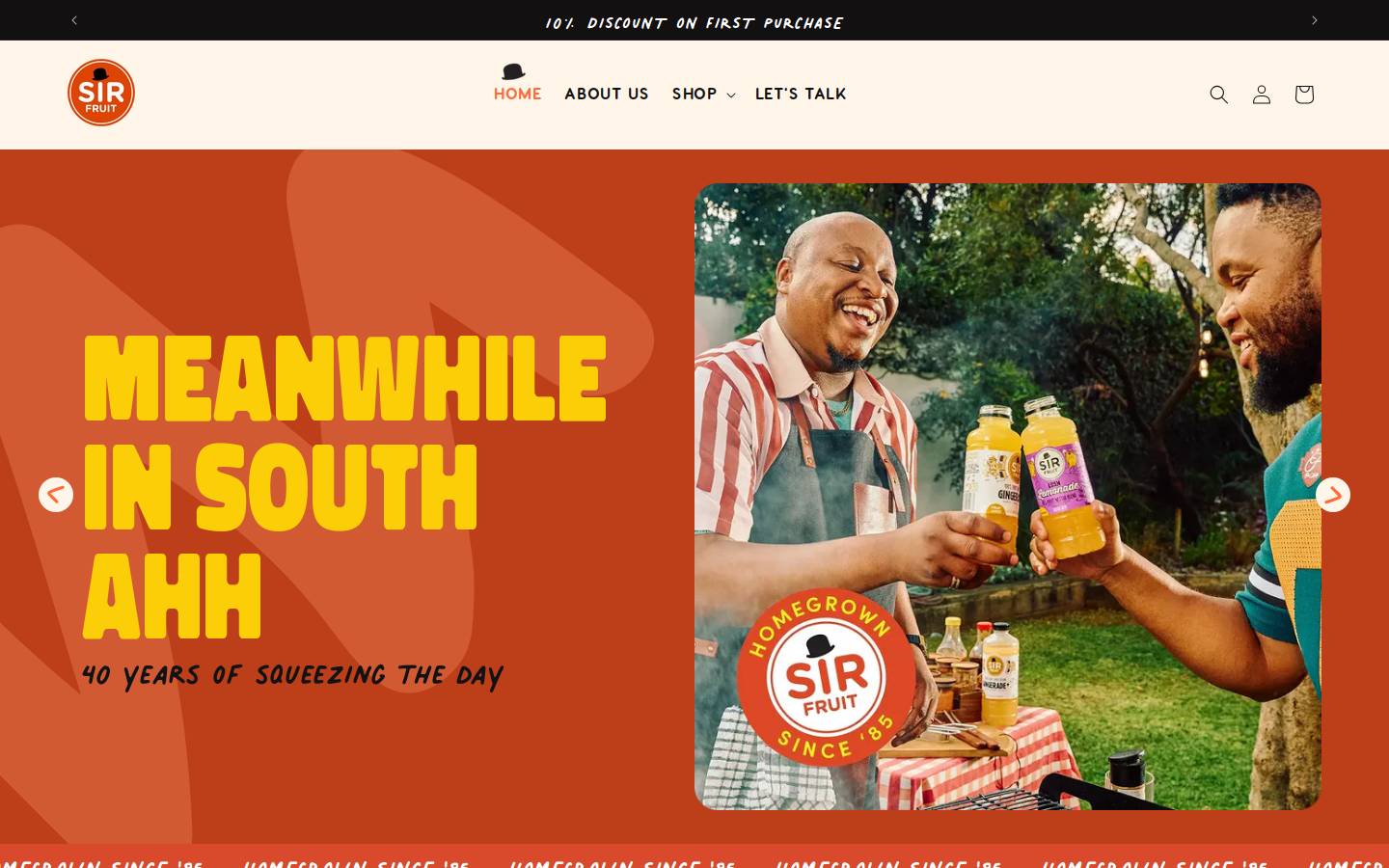 sirfruit.com homepage screenshot
