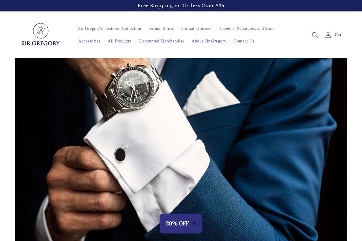 sirgregory.com homepage screenshot