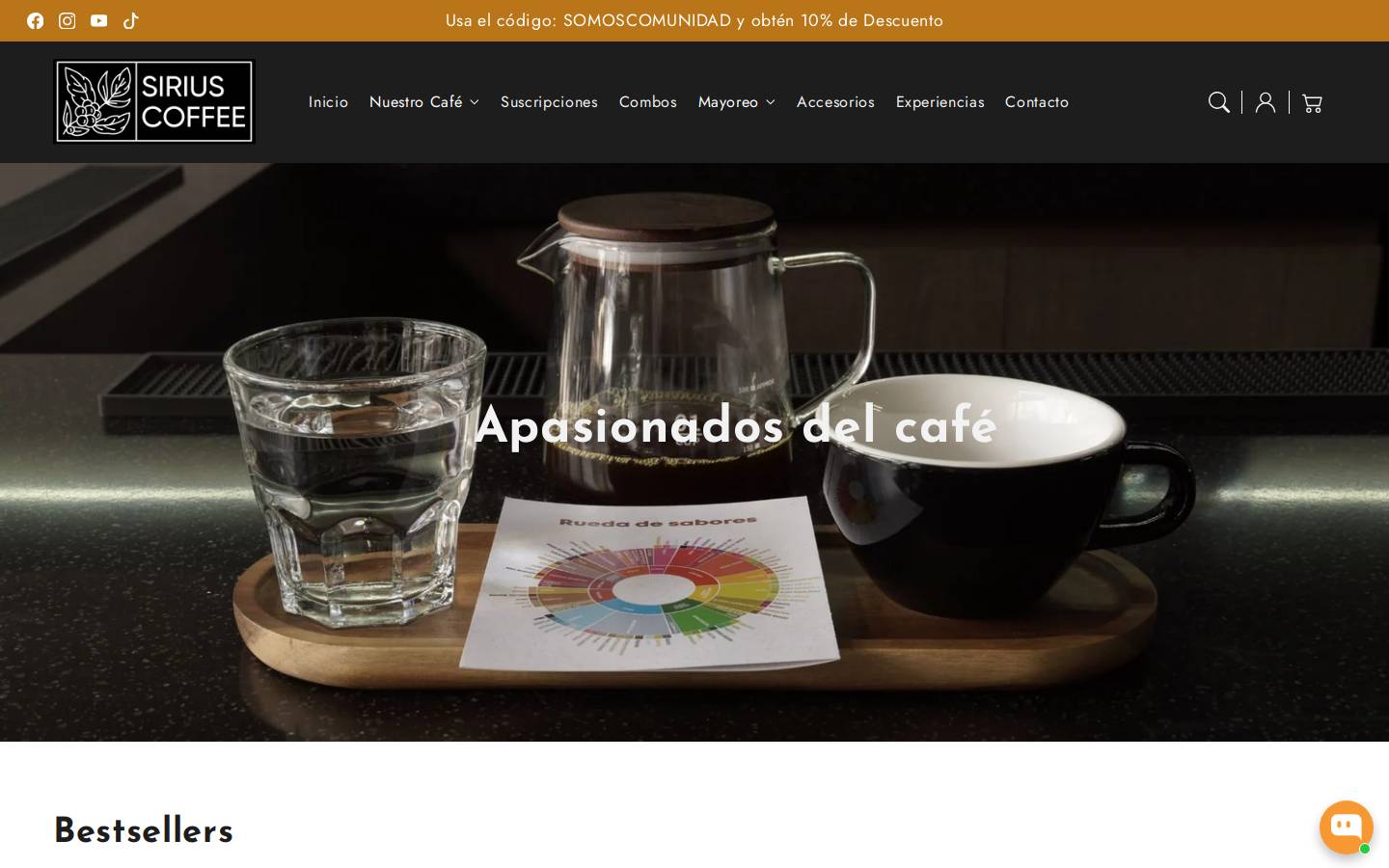 siriuscoffee.mx homepage screenshot