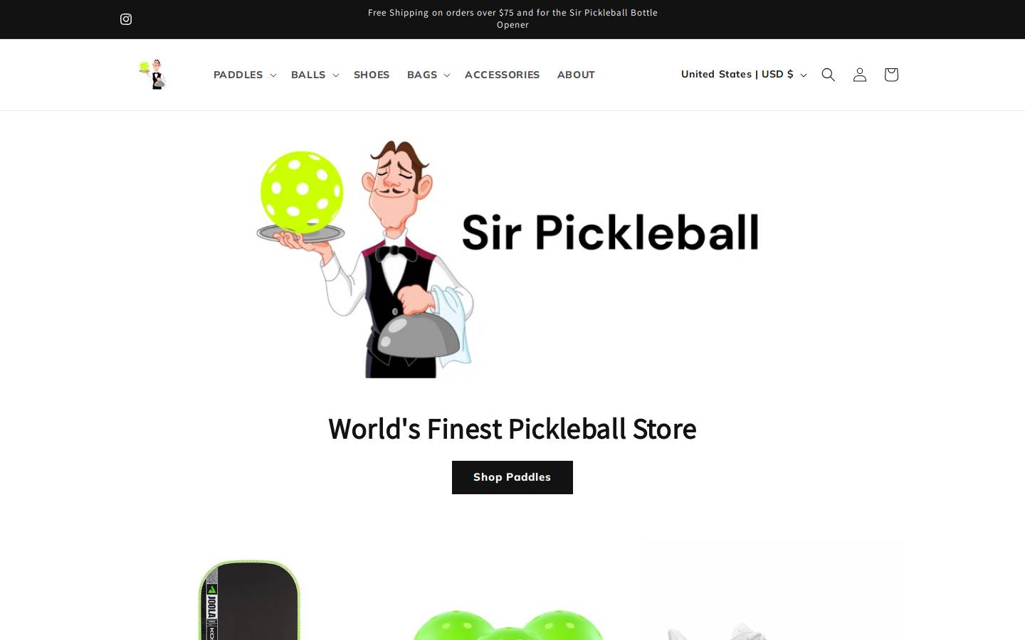 sirpickleball.com homepage screenshot