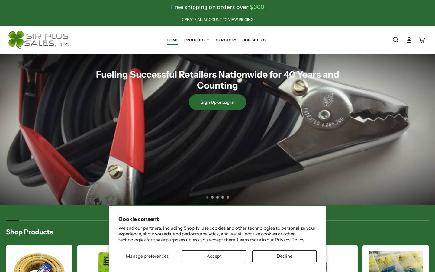 sirplussales.com homepage screenshot