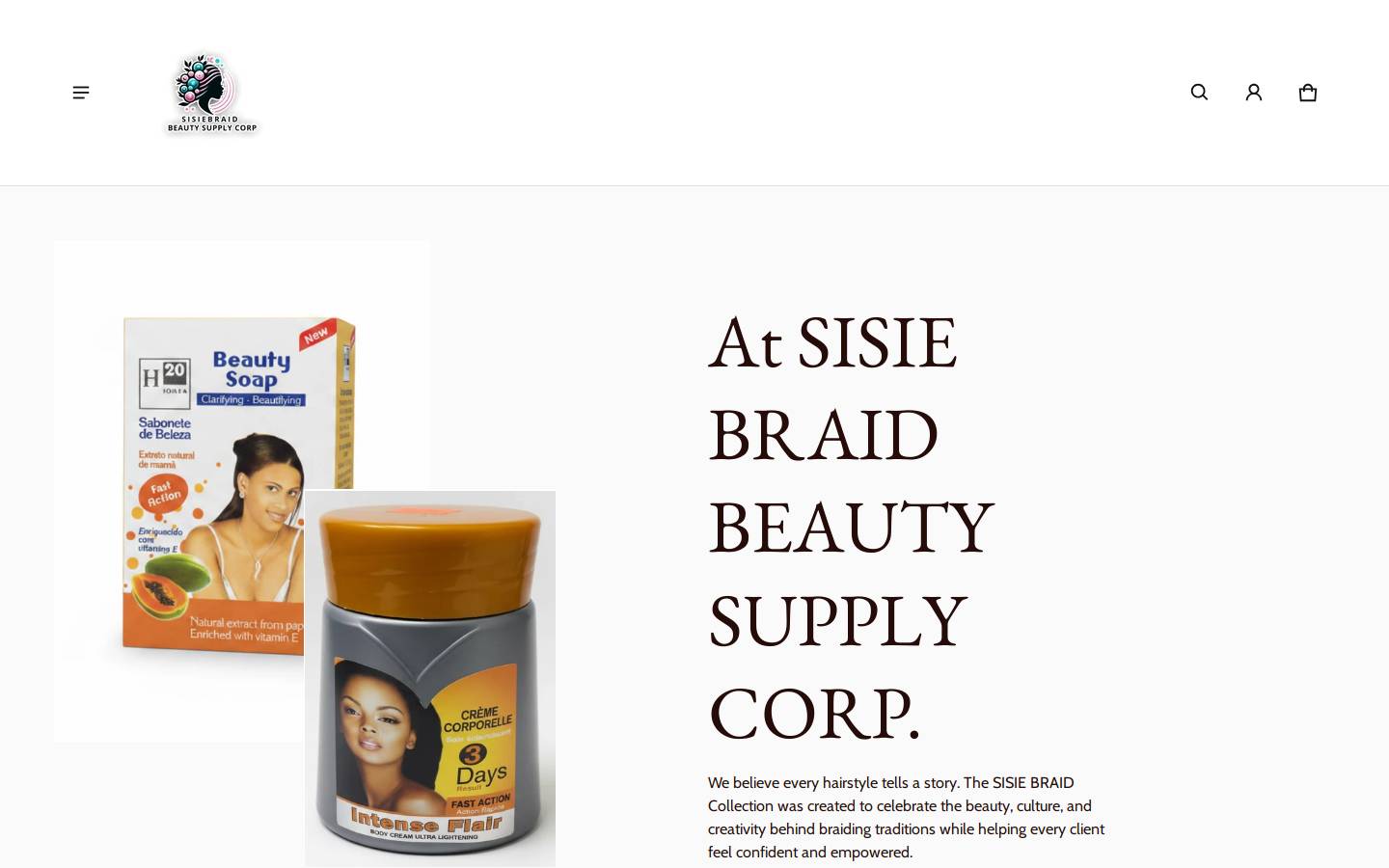 sisiebraidsupply.com homepage screenshot