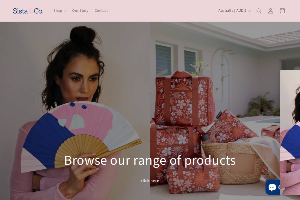 sistaandco.com.au homepage screenshot