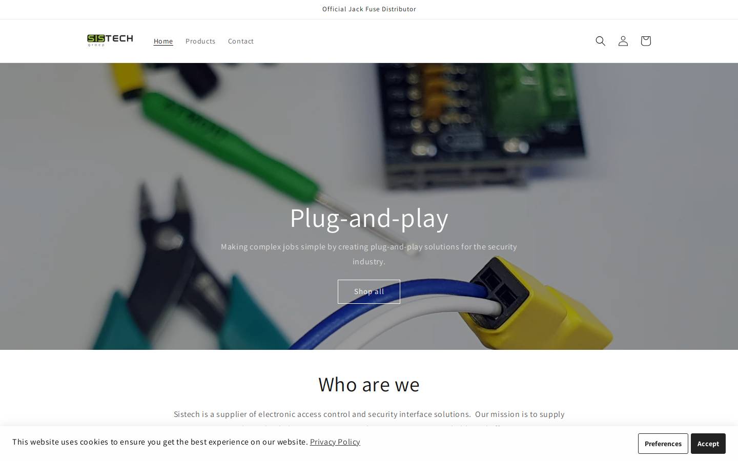 sistechproducts.com homepage screenshot